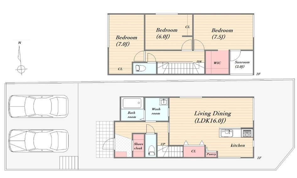 広島市佐伯区五月が丘4丁目　新築一戸建て(全2棟)の間取り