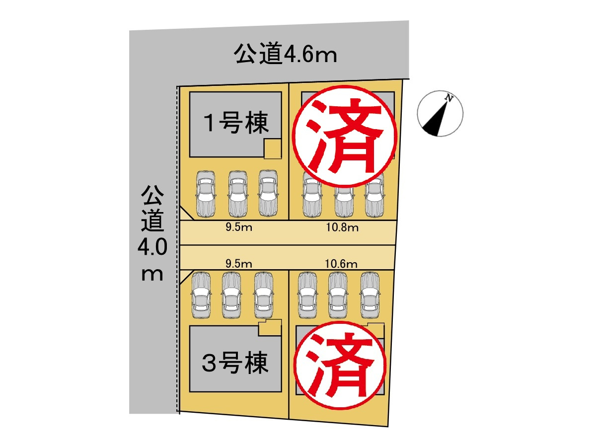 【商談中】新築戸建　羽島市福寿町2期　全4区画分譲の区画図|■区画図
■YAMADA電機の　ヤマダ不動産　株式会社リライフ　
いつでもお問合わせ下さい。