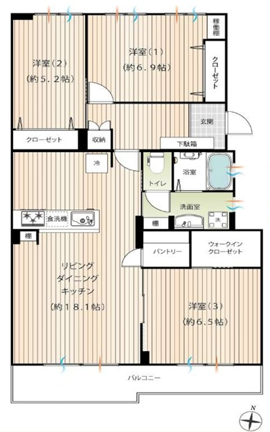サンビーチ平塚2号棟の間取り