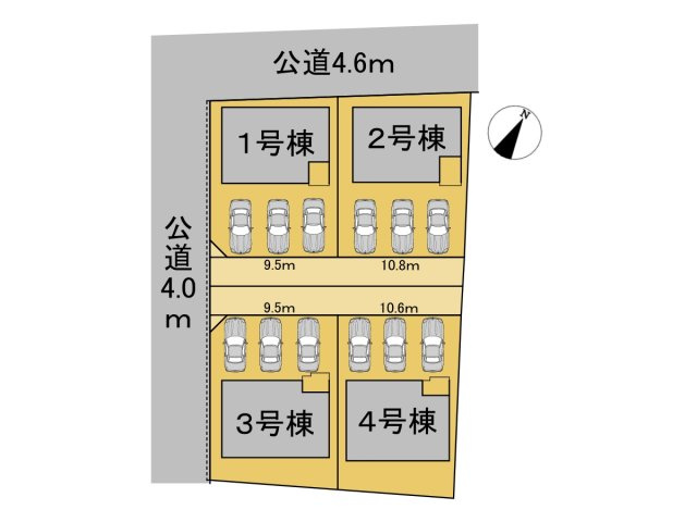 新築戸建　羽島市福寿町2期　全4区画分譲の区画図|■区画図
■YAMADA電機の　ヤマダ不動産　株式会社リライフ　
いつでもお問合わせ下さい。
