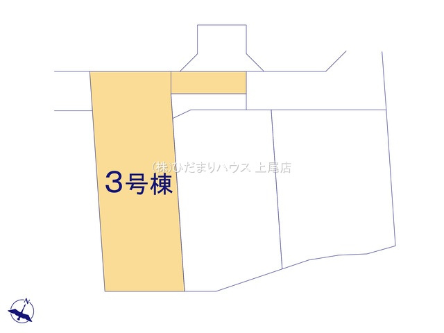 上尾市上concept3　新築平屋戸建　ブルーミング03の区画図