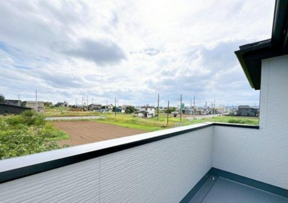【新築】坂戸市片柳5期 2号棟のバルコニー|バルコニーからの眺望です！