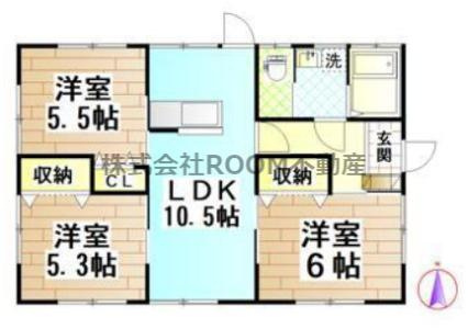 福山貸家の間取り