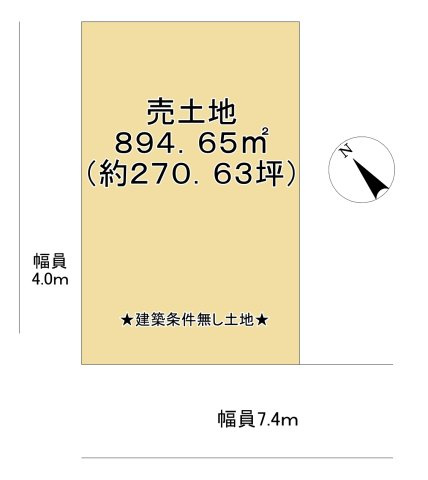 野洲市野田　売土地の土地図
