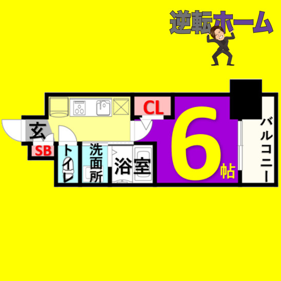 エステムコート名古屋黒川シャルマン　名古屋市賃貸　仲介手数料無料の間取り