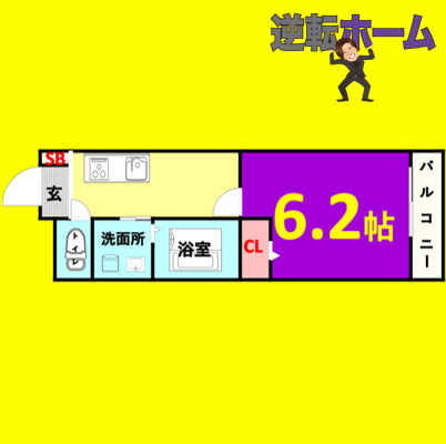グランテラス八田駅前　名古屋市賃貸　仲介手数料無料の間取り