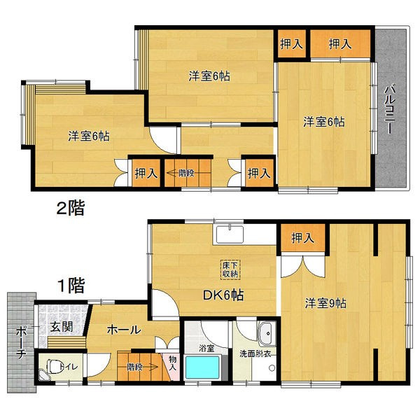 八反貸家　南の間取り