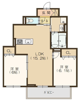 【間取り】 | ＭＡＩＳＯＮ　ＢＲＩＧＨＴＷＯＯＤ　Ｄｅｕｘ