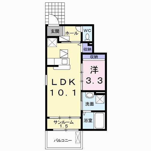 ボヌール　Ｂの間取り