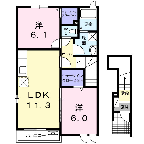 プランドール　ドゥーの間取り