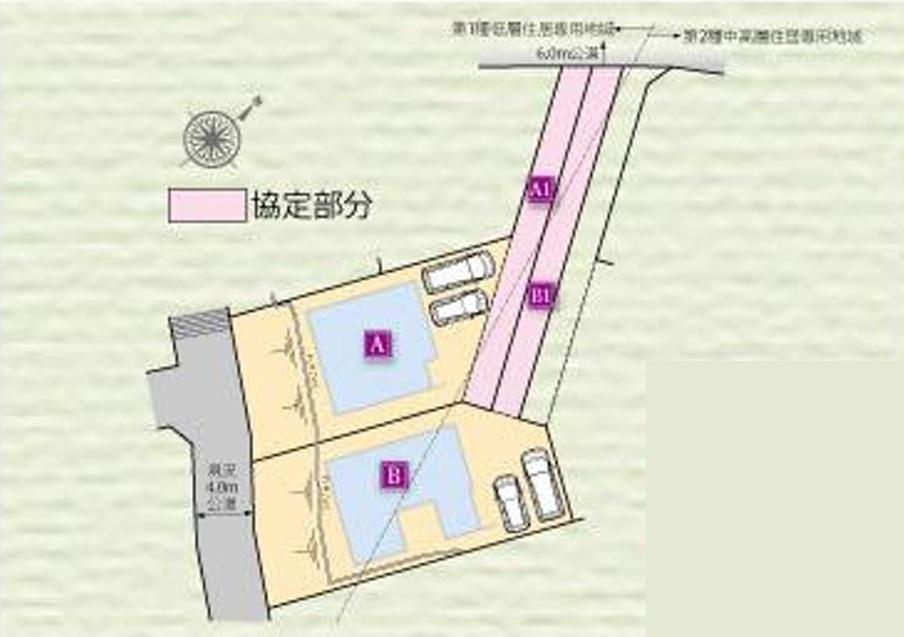 ラビングタウン　所沢市山口　全２棟の区画図