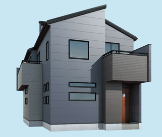 【外観パース】 | 【仲介手数料無料！！】稲城市南山　新築戸建て（全1棟）1号棟　7980万円 | 本パースは、イメージ図につき、風景、建物、植栽などについては施工後の現物との差異が生じます
つきまして本パースによって生じたいかなる損害については一切責任を負いません