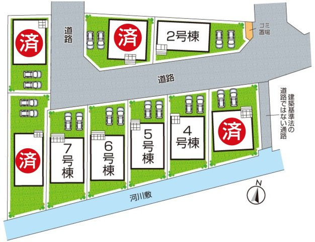 八幡市橋本尻江　第1期　新築一戸建ての区画図|全9区画