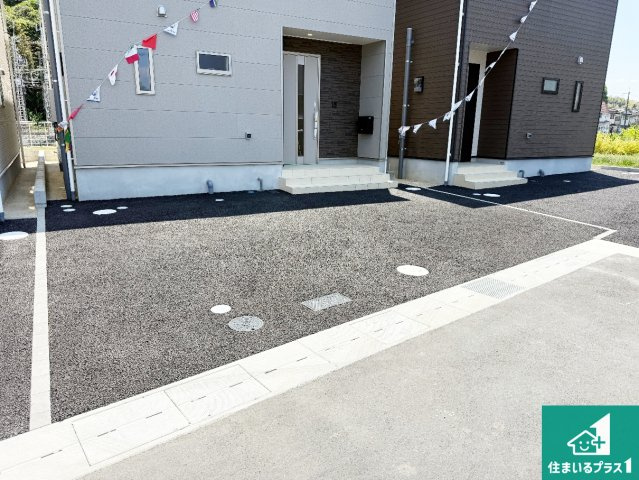 八幡市橋本尻江　第1期　新築一戸建ての駐車場|駐車スペース！散水栓があるので、こまめに愛車を洗えます！
