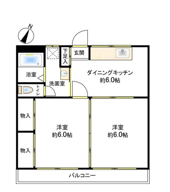 コータス牛久の間取り|全室6帖以上♪