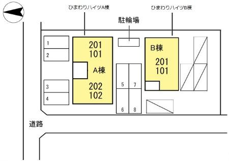 ひまわりハイツ　A棟の区画図