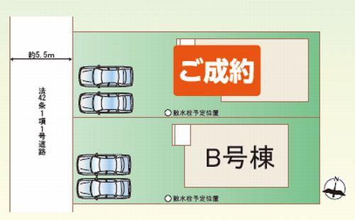 【区画図】 | 【仲介手数料０円】平塚市西八幡4丁目　新築一戸建て　B号棟　全2棟 | 平塚市西八幡4丁目　新築一戸建て　全2棟
