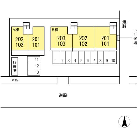 エントピア新保　B棟の区画図