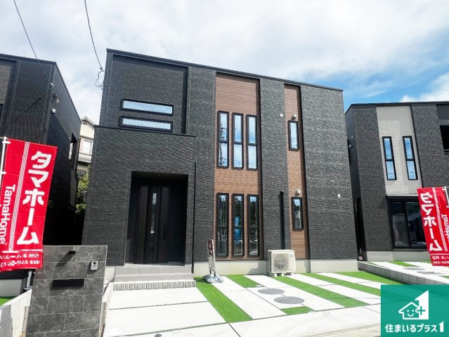 貝塚市水間　新築一戸建ての外観|お客様に長く安心して住んでいだだける事にこだわった家づくり！住んでからのアフターサービスにもしっかりと取り組んでいます！