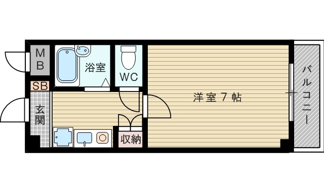 【間取り】 | 1Kの間取りです
