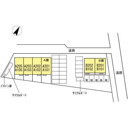 ソレイユ　A棟の区画図
