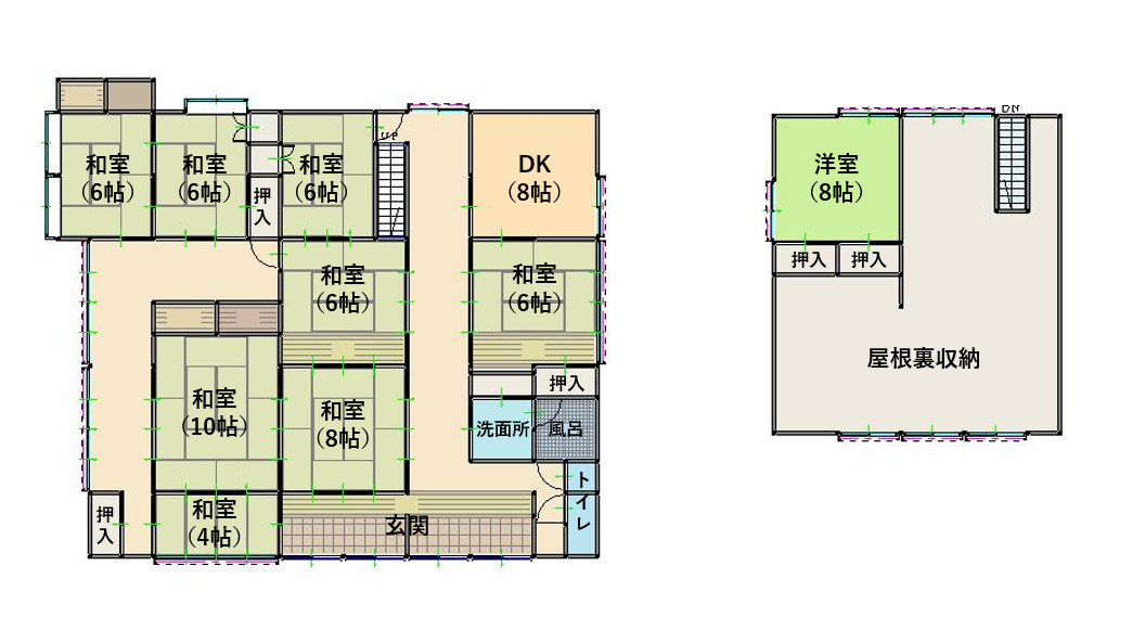 砺波市東保　中古住宅の間取り