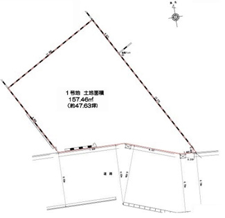 【区画図】 | 川越市吉田　建築条件なし売地　東武東上線『霞ヶ関駅』徒歩13分　【上戸小学区】