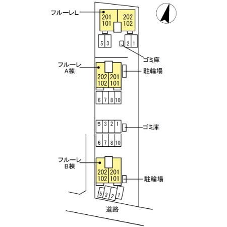 フルーレ　A棟の区画図