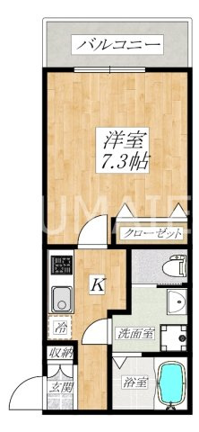 グレイス東町の間取り|充実設備の1Kです！