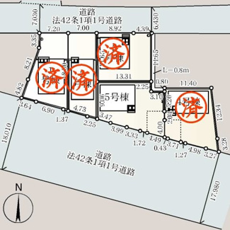 【区画図】 | 郡山市大槻町三角田新築一戸建て5棟
