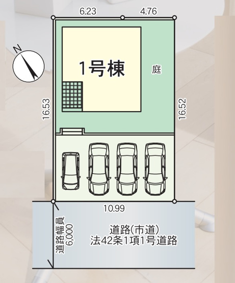 【区画図】 | 大野城市乙金3丁目第3　1号棟（全1棟）【仲介手数料無料・0円】 | 区画図です。