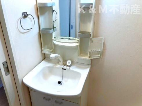 ウッドヴィレッジの洗面所|広い洗面スペース