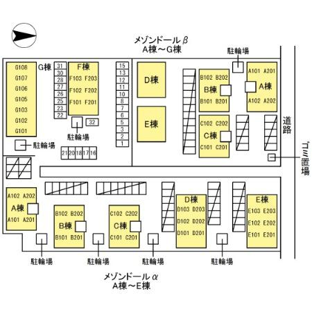 メゾンドールβ　G棟の区画図