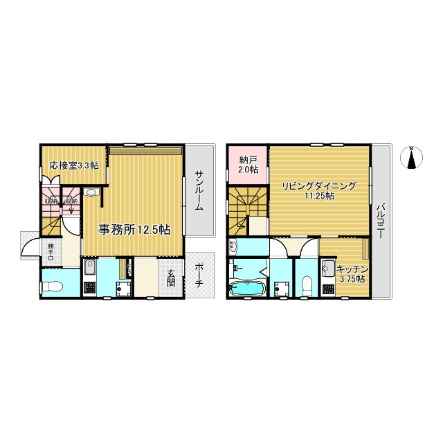 京目町事務所兼住宅の間取り|■すべて居住スペースとしてご利用いただくことも可能です