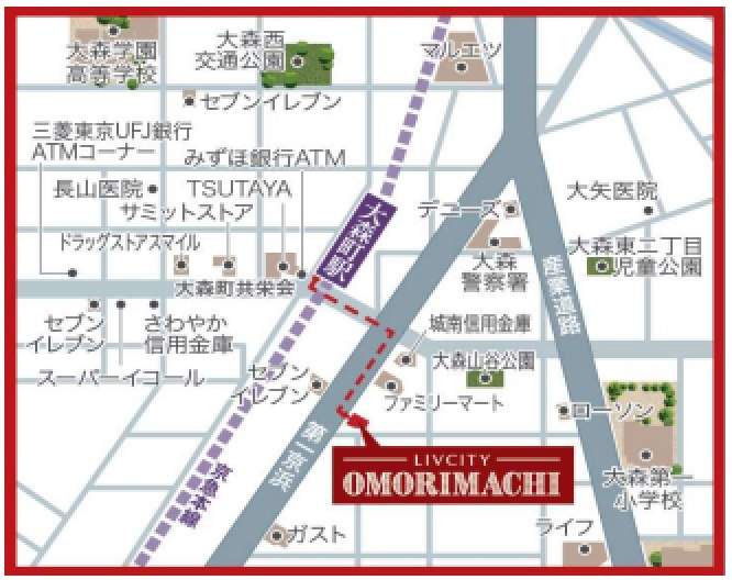 リヴシティ大森町の地図