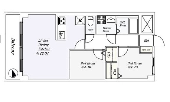 【間取り】 | ★仲介手数料無料★秀和東品川レジデンス（フルリノベーション済み）