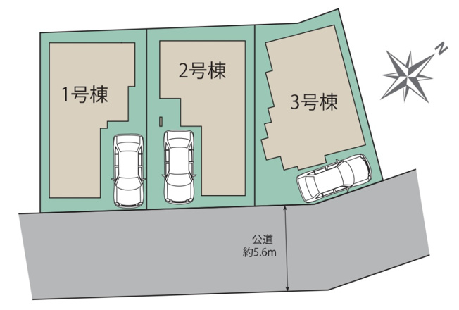 【区画図】 | 福岡市南区若久6丁目　2号棟（全3棟）【仲介手数料無料・0円】 | 区画図です。2号棟