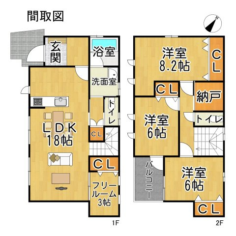 常滑市多屋町1丁目　中古戸建　の間取り|○●間取り図●○