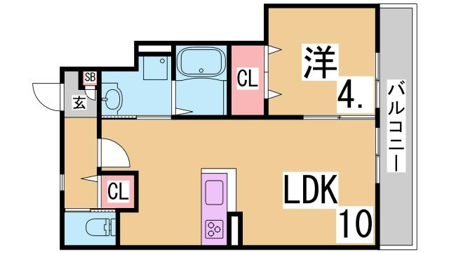 神戸市兵庫区石井町３丁目のアパートの間取り