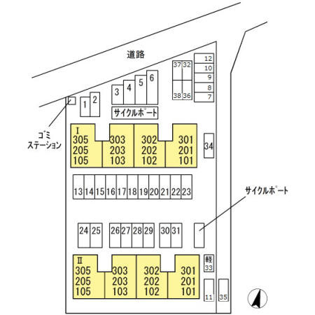 レコルト福田Ⅰの区画図