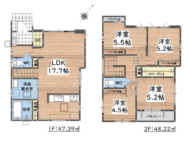 【間取り】 | 大野城市乙金東1丁目2期・3期　1号棟（全3棟）【仲介手数料無料・0円】 | 平日、土日祝日もお好きな日時にご見学可能です。お気軽にお問合せ下さい。