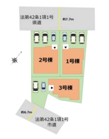 【区画図】 | 大野城市乙金東1丁目2期・3期　1号棟（全3棟）【仲介手数料無料・0円】 | 区画図です。1号棟