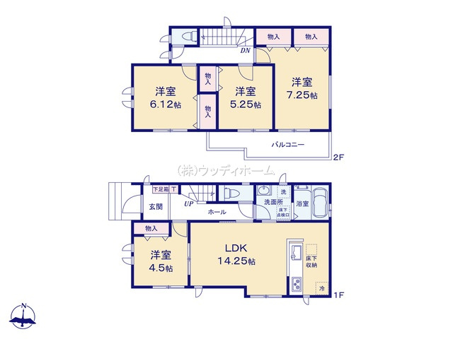 春日部市備後西2丁目　新築一戸建ての間取り