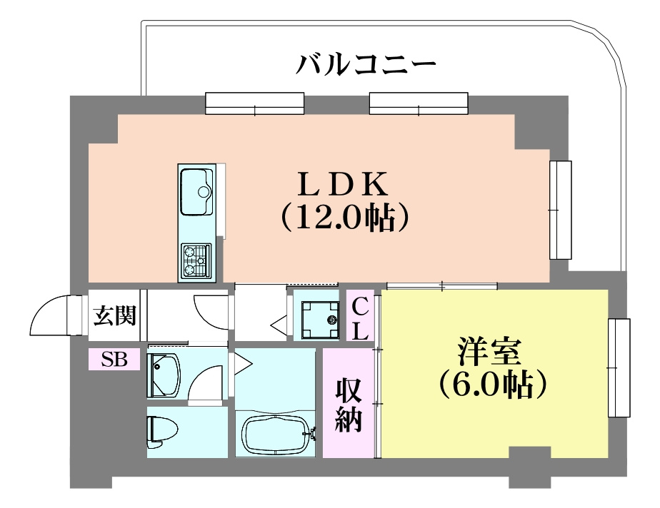 サンメゾン大開の間取り