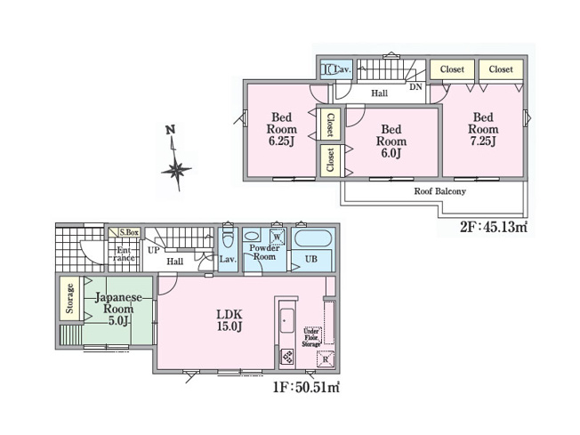 【間取り】 | 川越市砂新田3丁目　新築一戸建住宅　全1棟　(ふじみ野店) | キッズルームに便利なリビング横和室を含む4LDKの間取り。水回り集中設計で家事がスムーズに進みやすく、忙しい子育て世代も安心です。