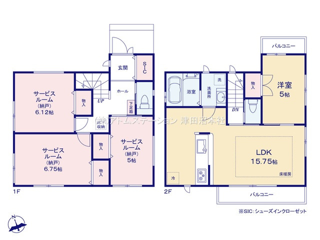 【間取り】 | アトムセレクト船橋市海神5丁目Ⅱ　1号棟