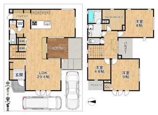 【間取り】 | ◆三井ホーム施工◆全館空調住宅◆ | 全館空調のお家です。
ＬＤＫ約２９帖あります。