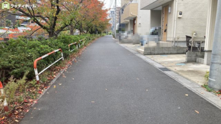 川口市青木2丁目　中古一戸建ての前面道路含む現地写真
