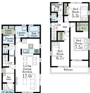 【間取り】 | 狭山市東三ツ木　建築条件なし売地　西武新宿線『新狭山駅』徒歩9分　【新狭山小学区】