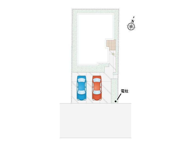 【坂戸市片柳3号棟 区画図】カースペース2台分ございます。